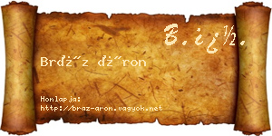 Bráz Áron névjegykártya