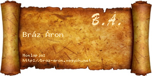 Bráz Áron névjegykártya
